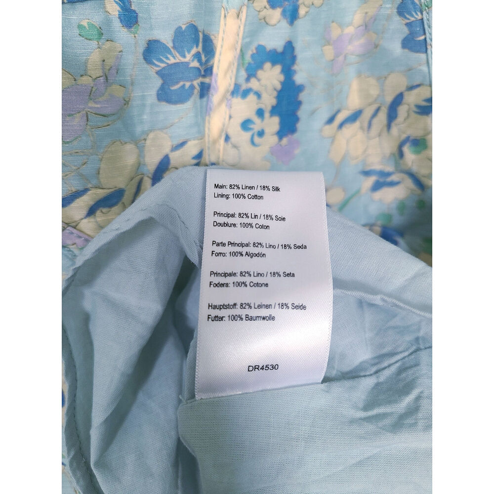 Anthropologie Lovaan Adeline Floral Linen Silk Blend Mini Dress Size US 6 - Picture 9 of 9